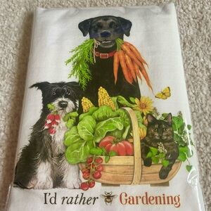 NWT I’d Rather Be Gardening Flour Sack Kitchen Towel